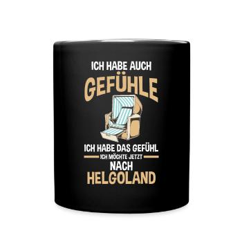 Nordsee Helgoland - Tasse einfarbig - Schwarz - Vorne