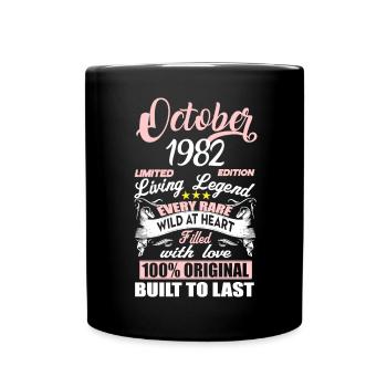 October 1982 - 40th birthday gift. Wife. - Full Colour Mug - black - Front