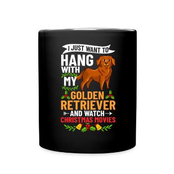 Golden Retriever Hund Welpen Besitzer Weihnachten - Tasse einfarbig - Schwarz - Vorne