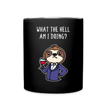 Chilling Animal Relax Sloth Statement Mammal - Full Colour Mug - black - Front