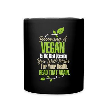 Vegan Food Lover Veganism Read That Again Becoming - Full Colour Mug - black - Front