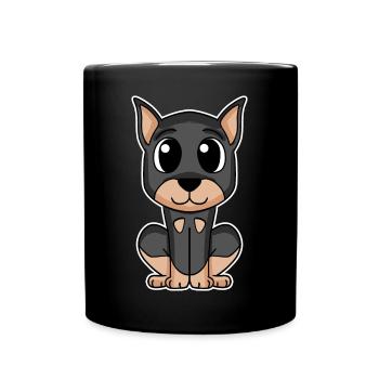 Dobermann Hund Hundebesitzer - Tasse einfarbig - Schwarz - Vorne