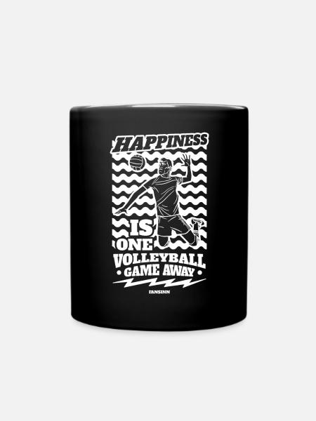 Volleyball Beachvolleyball Geschenk Strand - Tasse einfarbig - Schwarz