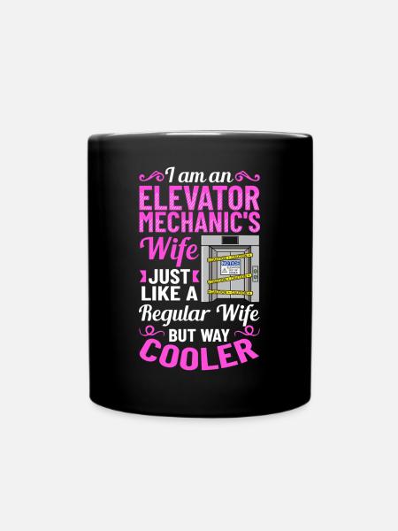 Elevator Elevator System Technician Woman Elevator Elevator - Full Colour Mug - black