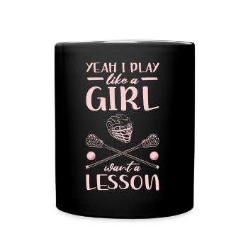 Lacrosse players - Full Colour Mug - black - Front