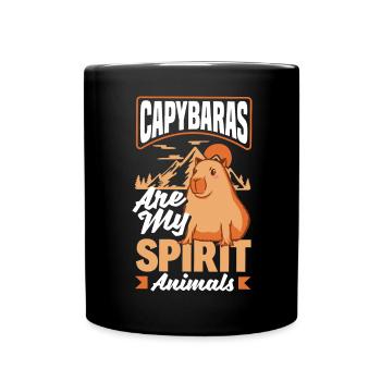 Capybara Nagetiere Capybaras sind meine Geisttiere - Tasse einfarbig - Schwarz - Vorne
