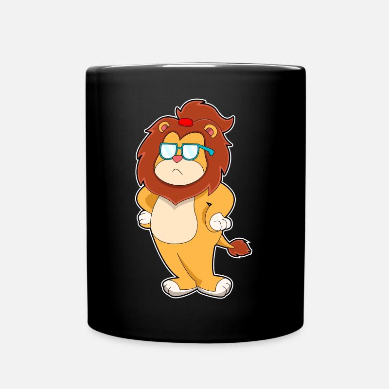 Löwe Sonnenbrille - Tasse einfarbig - Schwarz