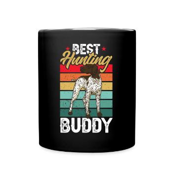 Chien GSP allemand à poil court - Mug uni - noir - Devant