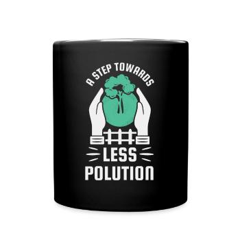 Pas vers une réduction de la pollution - Mug uni - noir - Devant