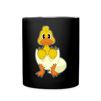 Ente Eierschale - Tasse einfarbig - Schwarz - Vorne