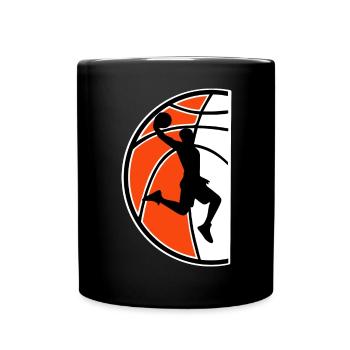 Basketball Basketballer - Tasse einfarbig - Schwarz - Vorne