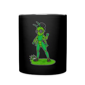 Lunettes chenilles - Mug uni - noir - Devant