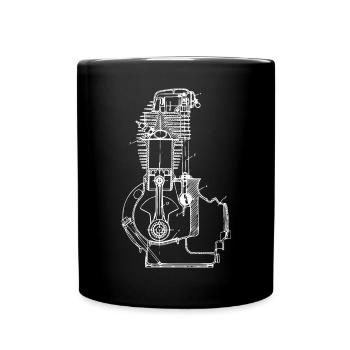 KFZ Mechaniker Zweiradmechaniker Motor Schrauber - Tasse einfarbig - Schwarz - Vorne
