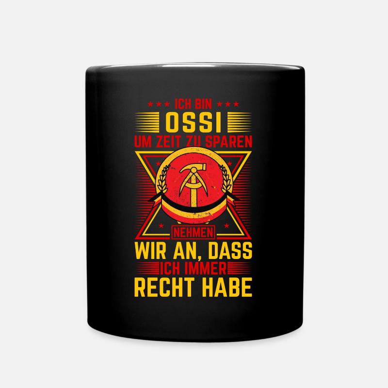 Ostdeutscher DDR Ossi - Tasse einfarbig - Schwarz