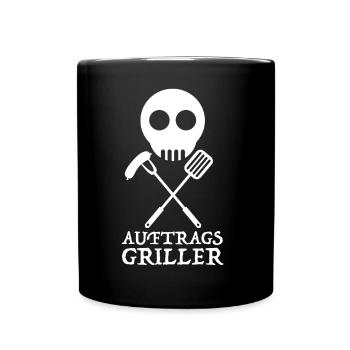 Auftrags Griller | grillen, Bier, Party, Freunde - Tasse einfarbig - Schwarz - Vorne