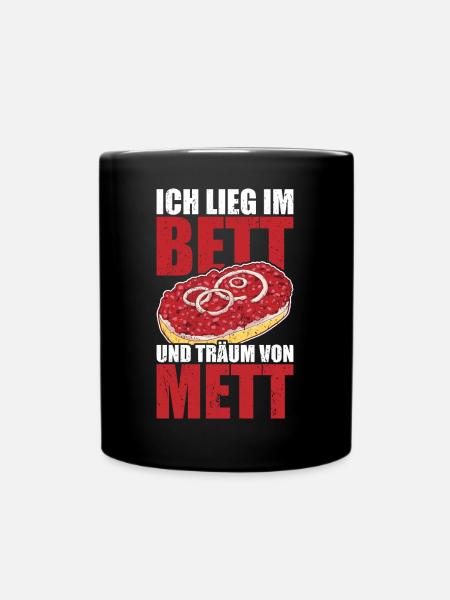 Mettbrötchen - Tasse einfarbig - Schwarz