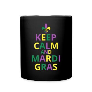 Keep Calm And Mardi Gras - Full Colour Mug - black - Front