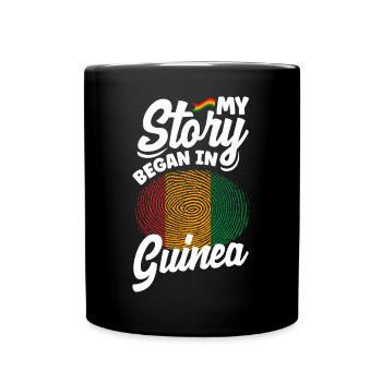 Guinea Guinea Guinea Flagge Meine Geschichte begann in - Tasse einfarbig - Schwarz - Vorne
