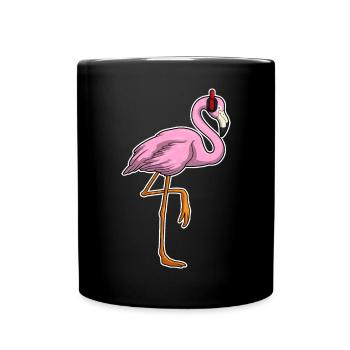 Flamingo Musique casque - Mug uni - noir - Devant