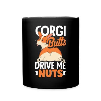 Corgi Butts Drive Me Nuts Corgi Butt Dog Lovers - Full Colour Mug - black - Front