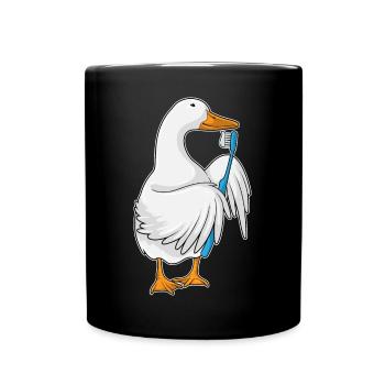 Duck Toothbrush - Full Colour Mug - black - Front