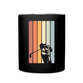 Golf Golfer Retro Vintage - Tasse einfarbig - Schwarz - Vorne