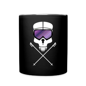 Ski-Schädel - Tasse einfarbig - Schwarz - Vorne