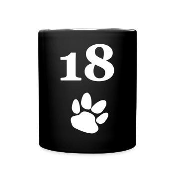 closing, 18 hundepfote - Tasse einfarbig - Schwarz - Vorne