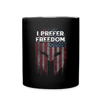 Je préfère la liberté patriotique 4 juillet patriotisme - Mug uni - noir - Devant