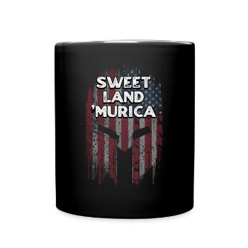 Süßes Land Murica Patriotischer Amerikanischer Patriotismus - Tasse einfarbig - Schwarz - Vorne