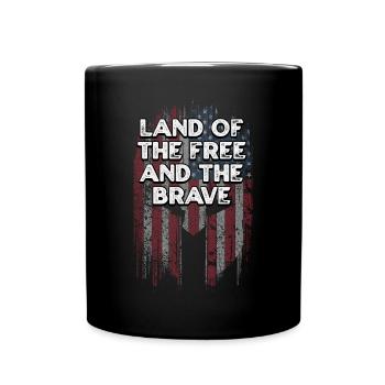 Land der Freien und der tapferen stolzen Amerikaner - Tasse einfarbig - Schwarz - Vorne