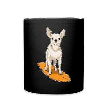 Chihuahua Surfing Surfboard Summer - Full Colour Mug - black - Front