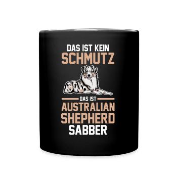 Hund Australian Shepherd - Tasse einfarbig - Schwarz - Vorne