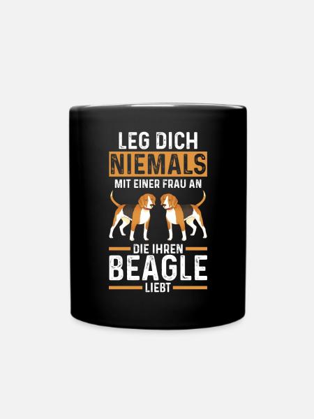 Hund Beagle - Tasse einfarbig - Schwarz