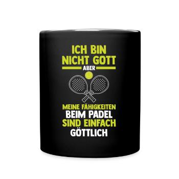 Tennis Padelspieler Padel - Tasse einfarbig - Schwarz - Vorne