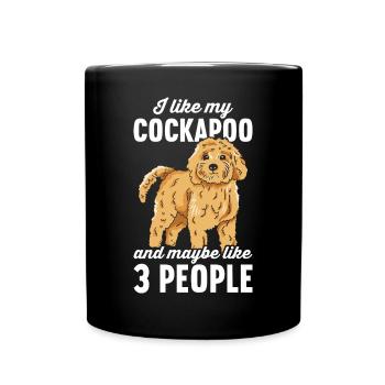Cockapoo Hund - Tasse einfarbig - Schwarz - Vorne
