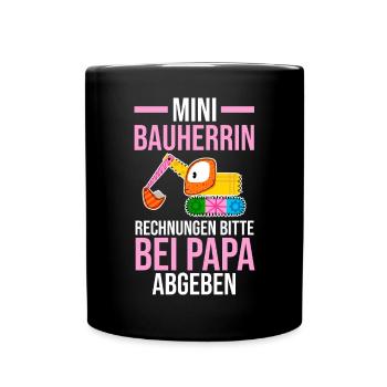 Bagger Bauherrin - Tasse einfarbig - Schwarz - Vorne
