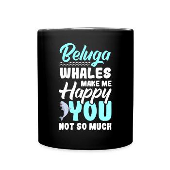 Beluga Whale Beluga Whale Whale Watching Dolphin Dolphin - Full Colour Mug - black - Front