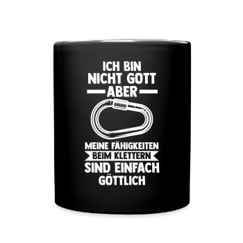 Bergsteigen Bouldern Klettern Kletterer - Tasse einfarbig - Schwarz - Vorne