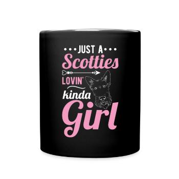 Scottish Terrier Scottie Hund - Tasse einfarbig - Schwarz - Vorne