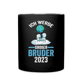 Astronauten 2023 Bruder - Tasse einfarbig - Schwarz - Vorne