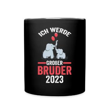 Elefanten 2023 Bruder - Tasse einfarbig - Schwarz - Vorne