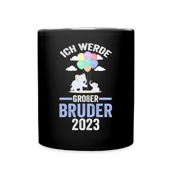 Elefanten 2023 Bruder - Tasse einfarbig - Schwarz - Vorne
