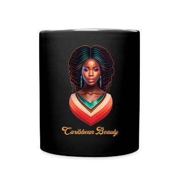 Caribbean girl beauty, nice caribbean girl tshirt - Mug uni - noir - Devant