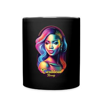 Caribbean girl beauty, nice caribbean girl tshirt - Mug uni - noir - Devant