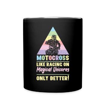 Motocross Like Racing On Magical Unicorns - Tasse einfarbig - Schwarz - Vorne