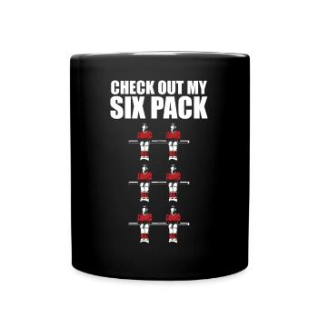 Funny Check Out My Six Pack Table Soccer Foosball - Full Colour Mug - black - Front