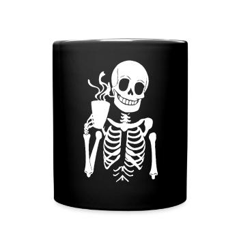 Sarcastique Drôle Squelette Buvant du café expresso - Mug uni - noir - Devant