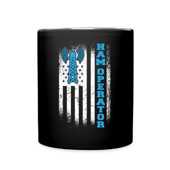 Amateur Radio Drapeau Américain Amateur Radio Signal Ham O - Mug uni - noir - Devant