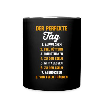 Esel - Tasse einfarbig - Schwarz - Vorne